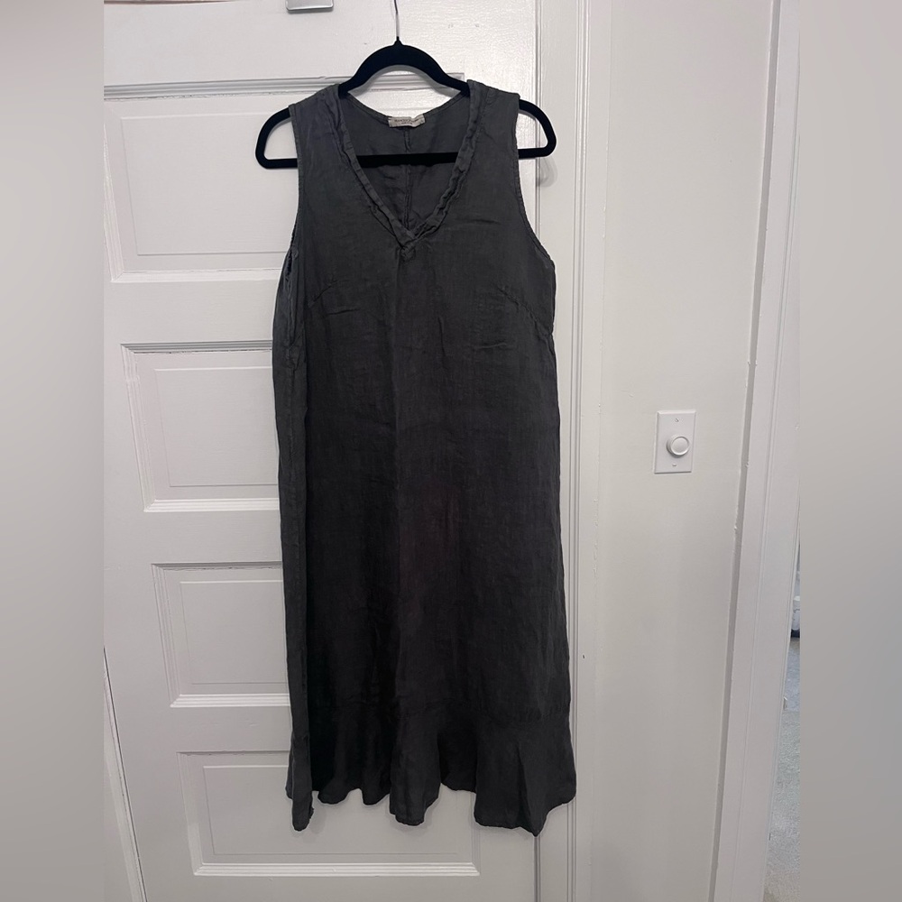 Grey linen dress